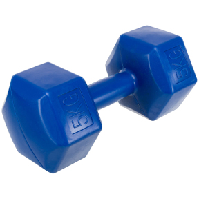 Гантель для фитнеса с PE покрытием Zelart TA-4758-5 1шт 5кг цвета в ассортименте