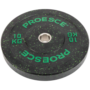 Бамперные диски из структурной резины Bumper Plates Record TA-4782-10 51мм 10кг черный-зеленый