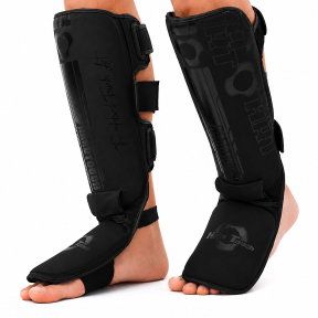 Захист гомілки та стопи Муай Тай, ММА, Кікбоксинг PU HARD TOUCH BO-00127 S-XL кольори в асортименті