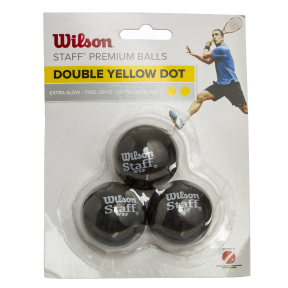 М'яч для сквошу WILSON STAFF DOUBLE YEL DOT WRT618100 3шт чорний
