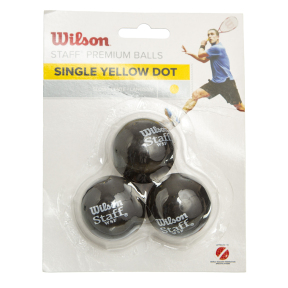 М'яч для сквошу WILSON STAFF SINGLE YEL DOT WRT618300 3шт чорний