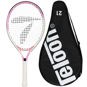 Ракетка для великого тенісу дитяча TELOON 2563-21 5-7років 21" білий-рожевий