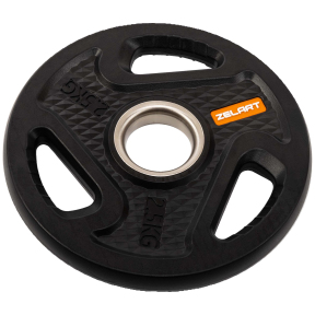 Млинці диски композитні з потрійним хватом та металевою втулкою Zelart TA-4791-2_5 51мм 2,5кг чорний