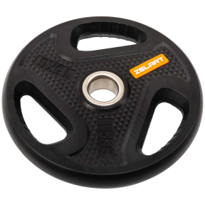 Млинці диски композитні з потрійним хватом та металевою втулкою Zelart TA-4791-15 51мм 15кг чорний