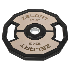 Млинці диски гумові 2 Handle металева втулка Zelart TA-4792-10 51мм 10кг чорний-сірий
