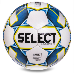 М'яч футбольний SELECT NUMERO 10 IMS NUMERO-10-WB №5 білий-синій