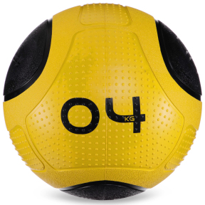 М'яч медичний медбол Zelart Medicine Ball FI-2620-4 4кг жовтий-чорний