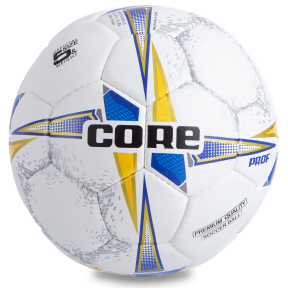 Мяч футбольный CORE PROF CR-001 №5 белый-синий-желтый