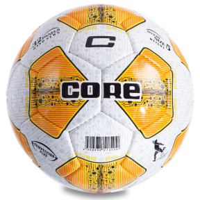 М'яч футбольний CORE COMPETITION PLUS CR-004 №5 PU білий-помаранчевий
