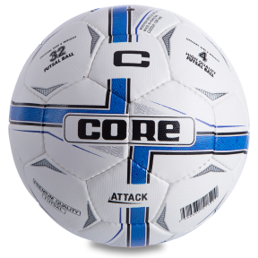 М'яч для футзалу CORE ATTACK Grain CRF-042 №4 білий-синій