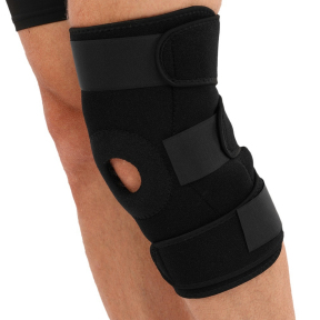 Наколінник шарнірний регульований з відкритою колінною чашкою та силіконовим пателярним кільцем SIBOTE SB8820 M-XL 1шт чорний