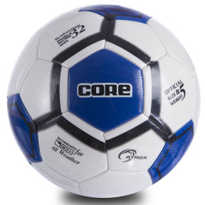 М'яч футбольний CORE ATROX CRM-051 №5 PVC білий-чорний-синій