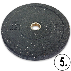 Блины (диски) бамперные для кроссфита Record RAGGY Bumper Plates TA-5126-5 51мм 5кг черный
