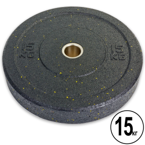 Диски (блини) бамперні для кросфіту Record RAGGY Bumper Plates TA-5126-15 51мм 15кг чорний