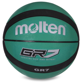 Мяч баскетбольный резиновый MOLTEN GR7 BGR7-GK-SH №7 зеленый-черный