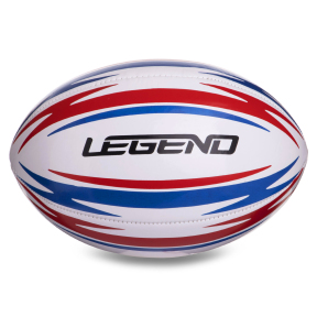 Мяч для регби LEGEND R-3289 №4 PVC белый-красный-синий