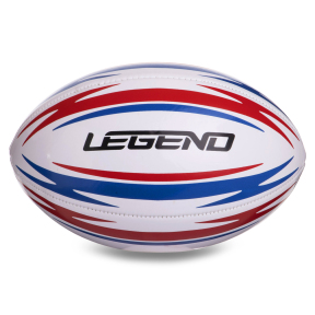 Мяч для регби LEGEND R-3290 №3 PVC белый-красный-синий