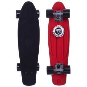 Пенні борд Penny Board круїзер пластиковий RUBBER SOFT 22" FISH SK-410-8 чорний-червоний