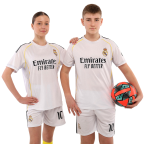 Форма футбольная детская с символикой футбольного клуба REAL MADRID MBAPPE 10 домашняя 2026 SP-Sport CO-7339 20-30 белый