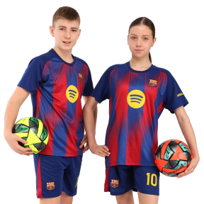 Форма футбольна дитяча із символікою футбольного клубу BARCELONA YAMAL 10 домашня 2026 SP-Sport CO-7344 20-30 синій-бордовий