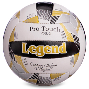 М'яч волейбольний LEGEND LG5400 №5 PU білий-чорний-золотий