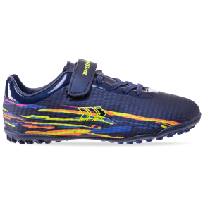 Сорокініжки взуття футбольне на липучці OWAXX DDB22032-1-2 розмір 31-35 темно-синій-синій-помаранчевий