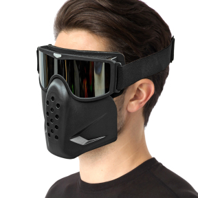 Захисна маска-трансформер окуляри окуляри пів-обличчя SP-Sport MZ-7 чорний