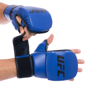 Рукавиці для змішаних єдиноборств UFC Contender UHK-69147 S/M 8 унцій синій