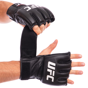 Перчатки для смешанных единоборств MMA кожаные UFC Pro UHK-69910 L черный