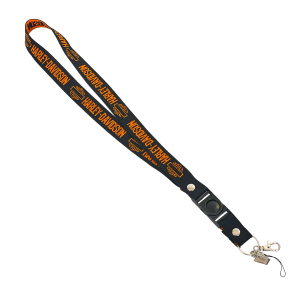 Шнурок для ключів на шию HARLEY DAVIDSON SP-Sport M-4559-11 50см чорний-помаранчевий
