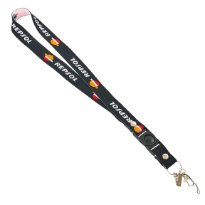 Шнурок для ключів на шию REPSOL SP-Sport M-4559-10 50см чорний-помаранчевий