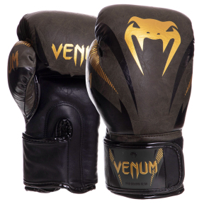 Боксерські рукавиці VENUM IMPACT VN03284-230 10-14 унцій хакі-золотий