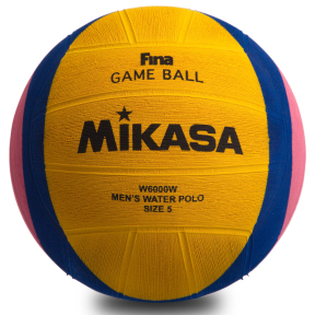 Мяч для водного поло MIKASA W6000W №5 желтый-синий-розовый