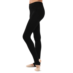 Лосины для танцев и гимнастики детские из хлопка со штрипками ALEMA 10-40 рост 116-164см, черный