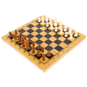 Шахматы шашки нарды 3 в 1 набор настольных игр из бамбука SP-Sport A3135 размер 34x34см