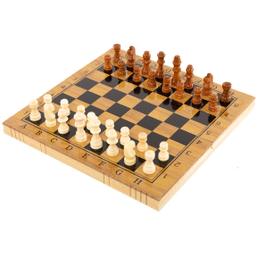 Шахматы шашки нарды 3 в 1 набор настольных игр из бамбука SP-Sport A3116 размер 29,5x29,5см