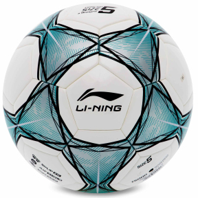 М'яч футбольний LI-NING LFQK635-4 №5 PU+EVA клеєний білий-бірюзовий