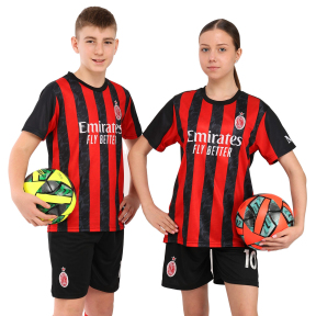 Форма футбольна дитяча із символікою футбольного клубу AC MILAN домашня 2026 SP-Sport CO-7357 20-30 червоний-чорний