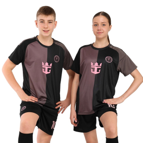 Форма футбольна дитяча із символікою футбольного клубу INTER MIAMI MESSI 10 гостьова 2026 SP-Sport CO-7359 20-30 чорний-рожевий