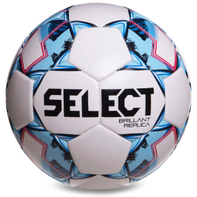 Мяч футбольный SELECT BRILLANT REPLICA BRILLANT-REP-WB №5 белый-голубой