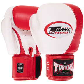 Перчатки боксерские кожаные TWINS VELCRO BGVL8 10-14унций цвета в ассортименте