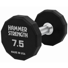 Гантель цельная профессиональная с полиуретановым покрытием HAMMER STRENGHT TA-9215-7_5 1шт 7,5кг черный