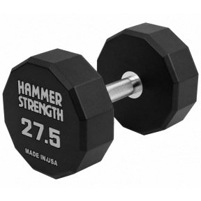 Гантель цельная профессиональная с полиуретановым покрытием HAMMER STRENGHT TA-9215-27_5 1шт 27,5кг черный