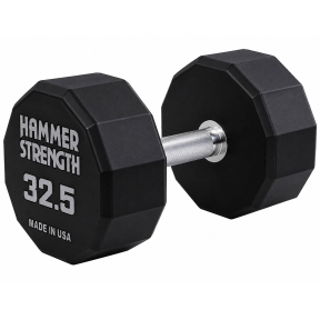 Гантель цельная профессиональная с полиуретановым покрытием HAMMER STRENGHT TA-9215-32_5 1шт 32,5кг черный