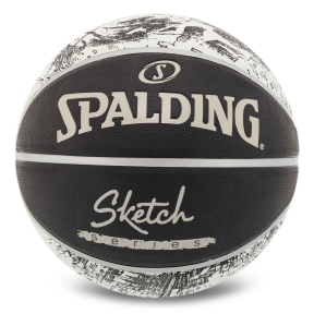М'яч баскетбольний гумовий SPALDING SKETCH 84447Y розмір 7 чорний