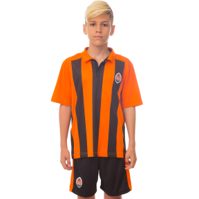 Форма футбольна дитяча з символікою футбольного клубу ШАХТАР домашня 2017 SP-Sport CO-3900-SH XS-XL помаранчевий-чорний