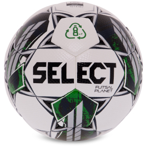 М'яч для футзалу SELECT FUTSAL PLANET V22 Z-PLANET-WG №4 білий-зелений