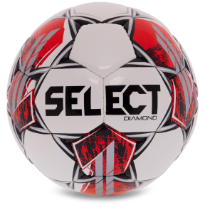 М'яч футбольний SELECT DIAMOND V23 DIAMOND-WR №4 білий-червоний