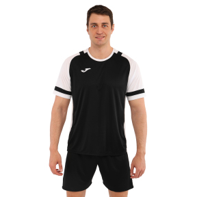 Форма футбольна комплект футболка та шорти Joma LIDER 104285-102 4XS-2XL чорний-білий