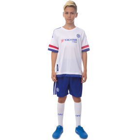 Комплект футбольной формы футболка, шорты и гетры SP-Sport CHELSEA 3900CH3-ETM1818W XS-XL белый-синий